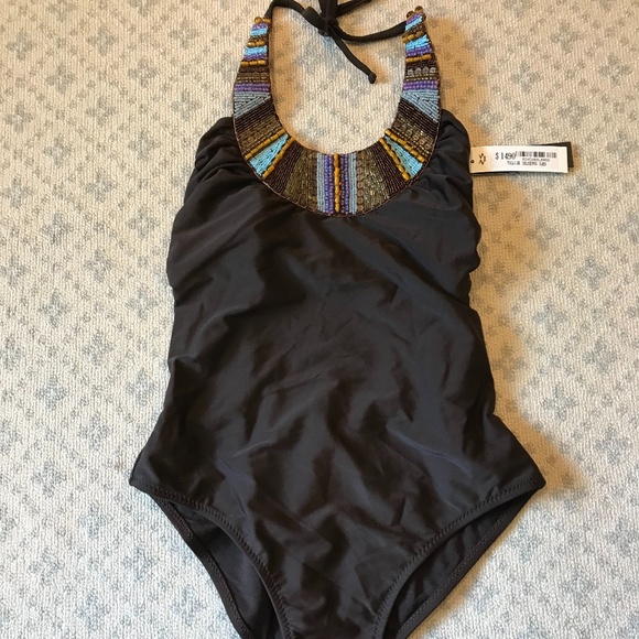 BNWT ZINGARA BEADED BIB ONE PIECE